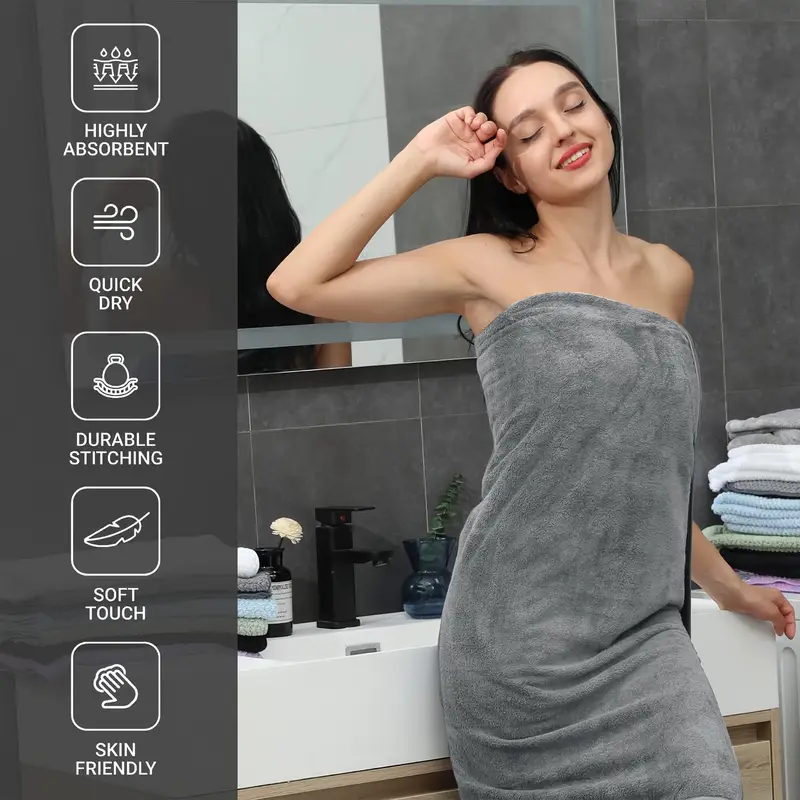 Tens Towels Pack Of 4 Extra Large Bath Towels 34 X 65 Inches, Larger & Lighter Weight, Quicker To Dry, Super Soft And Absorbent, Perfect For Bathroom, Dark Grey, 800GSM, Wash Cloths