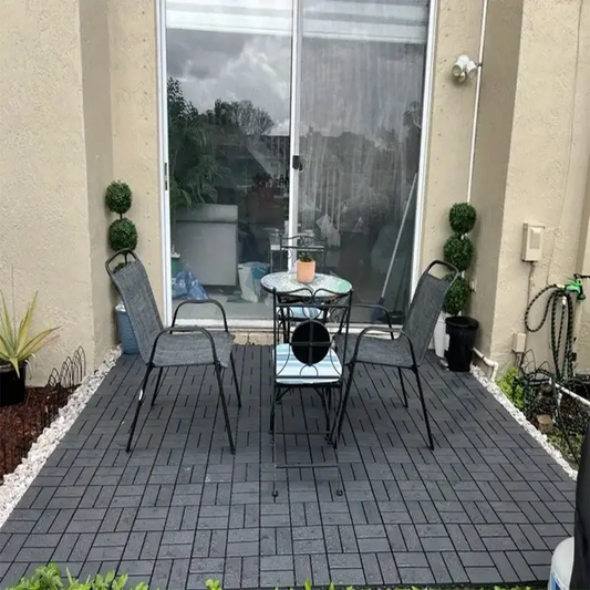 Courtyard, Lawn Gardening, Doorstep Mats,44 Pcs Plastic Interlocking Deck Tiles, 12"x12" Patio Tiles Waterproof Outdoor Interlocking All Weather
